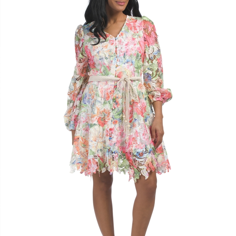 Nwt Large Dalia MACPHFEE  Floral Lace Dress
